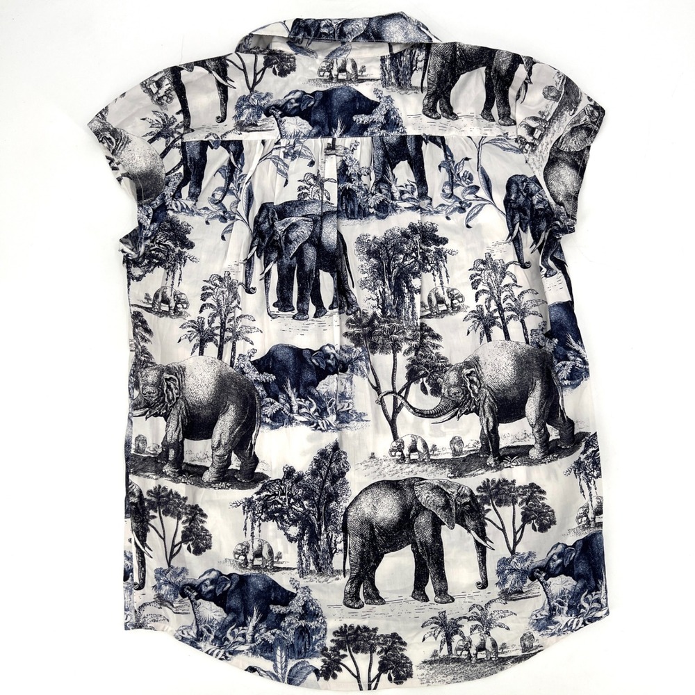The Cat's Pajamas Safari Toile Luxe Pima Cotton Capri Pajama Set Size S Elephant - Picture 3 of 13